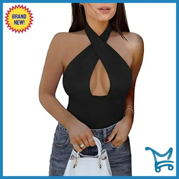 V-Neck Sleeveless Slimming Tank Top Bodysuit, Double Lined, Going Out